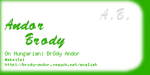 andor brody business card